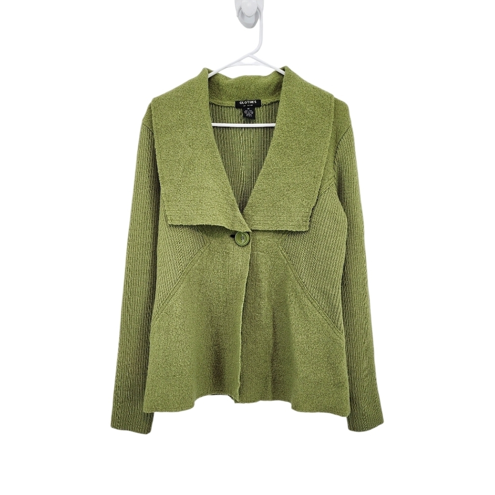 Clothes By Revue Women's 100% Wool Retro Knit Cardigan Sweater - M